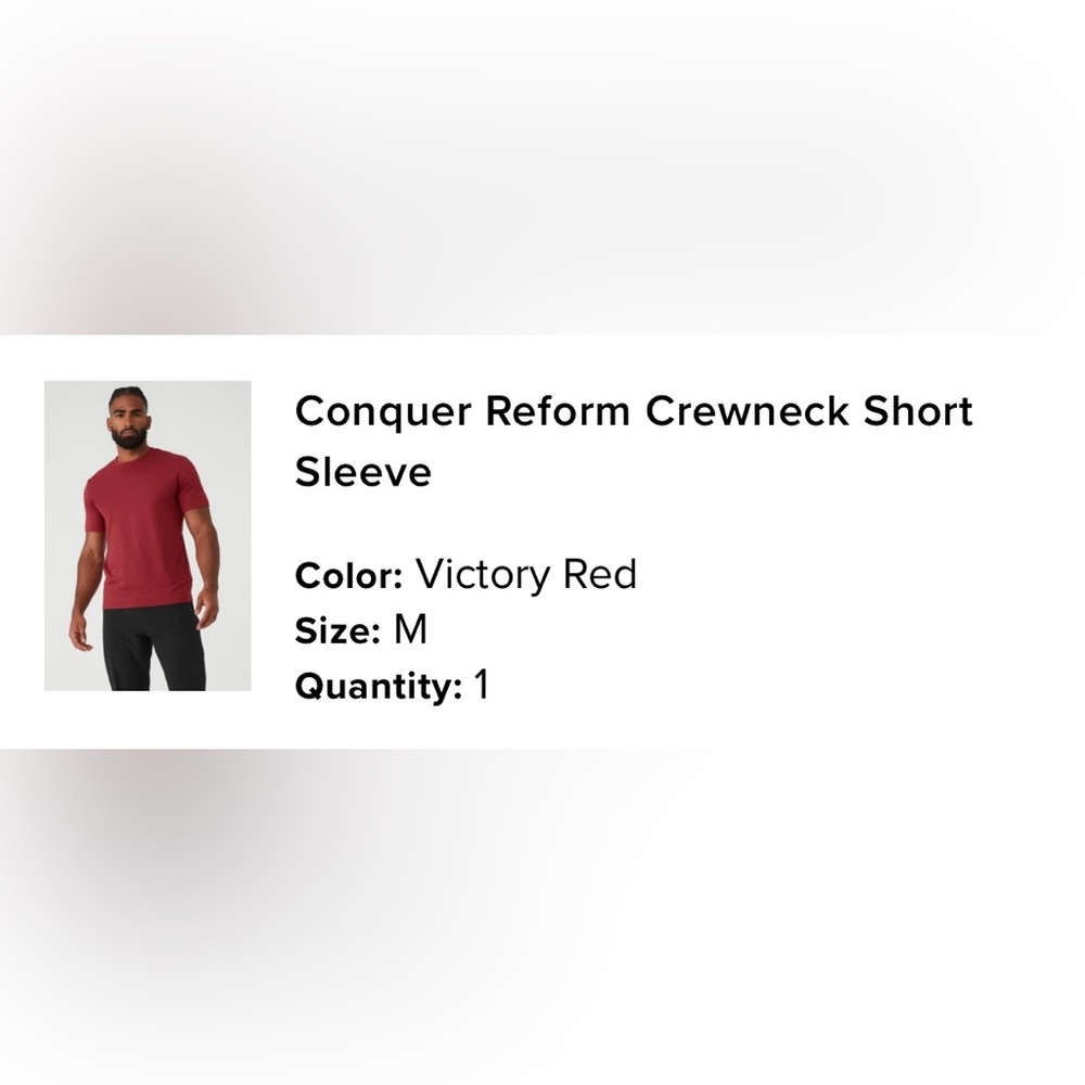 ALO Yoga Victory Red Crewneck Short Sleeve Shirt